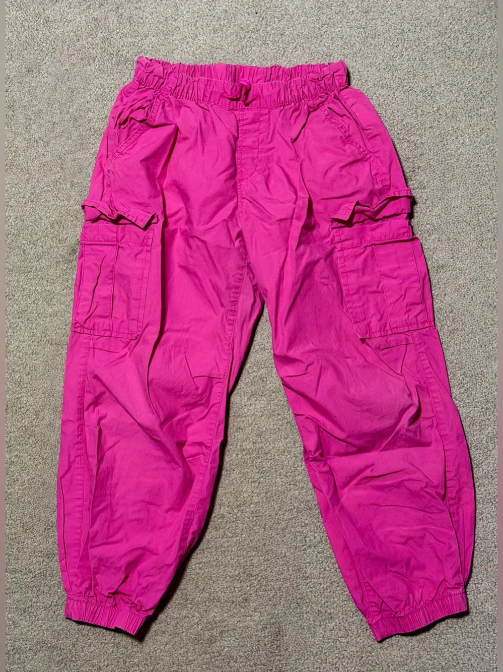 Girls' Gap Hot Pink Cargo Jogger Pants - Elastic Waist & Ankles - L 10/12